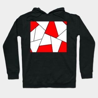 Geometric abstract - red, white and black. Hoodie